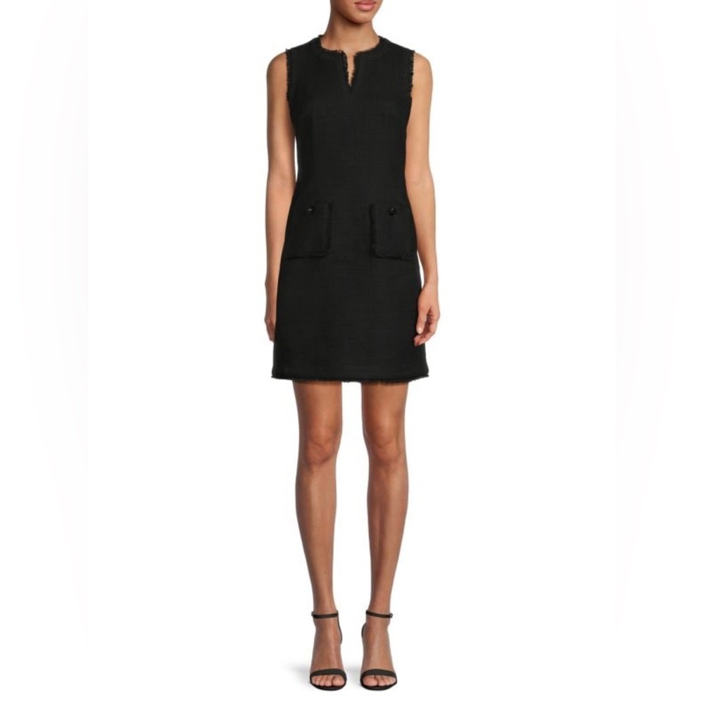 Karl Lagerfeld Paris Frayed Mini Sheath Dress